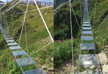 No apto para fóbicos: inauguraron un puente transparente y colgante a más de 2000 metros de altura